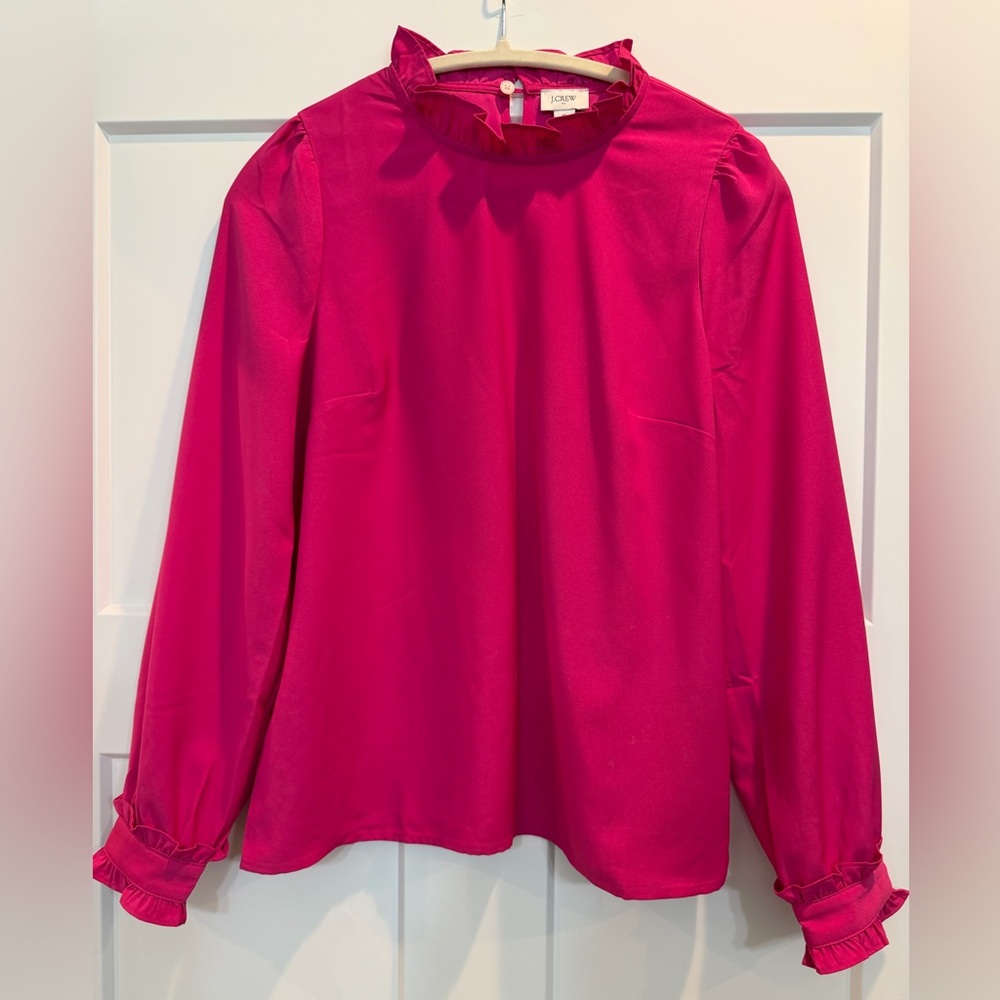 J. Crew Vibrant Pink Blouse